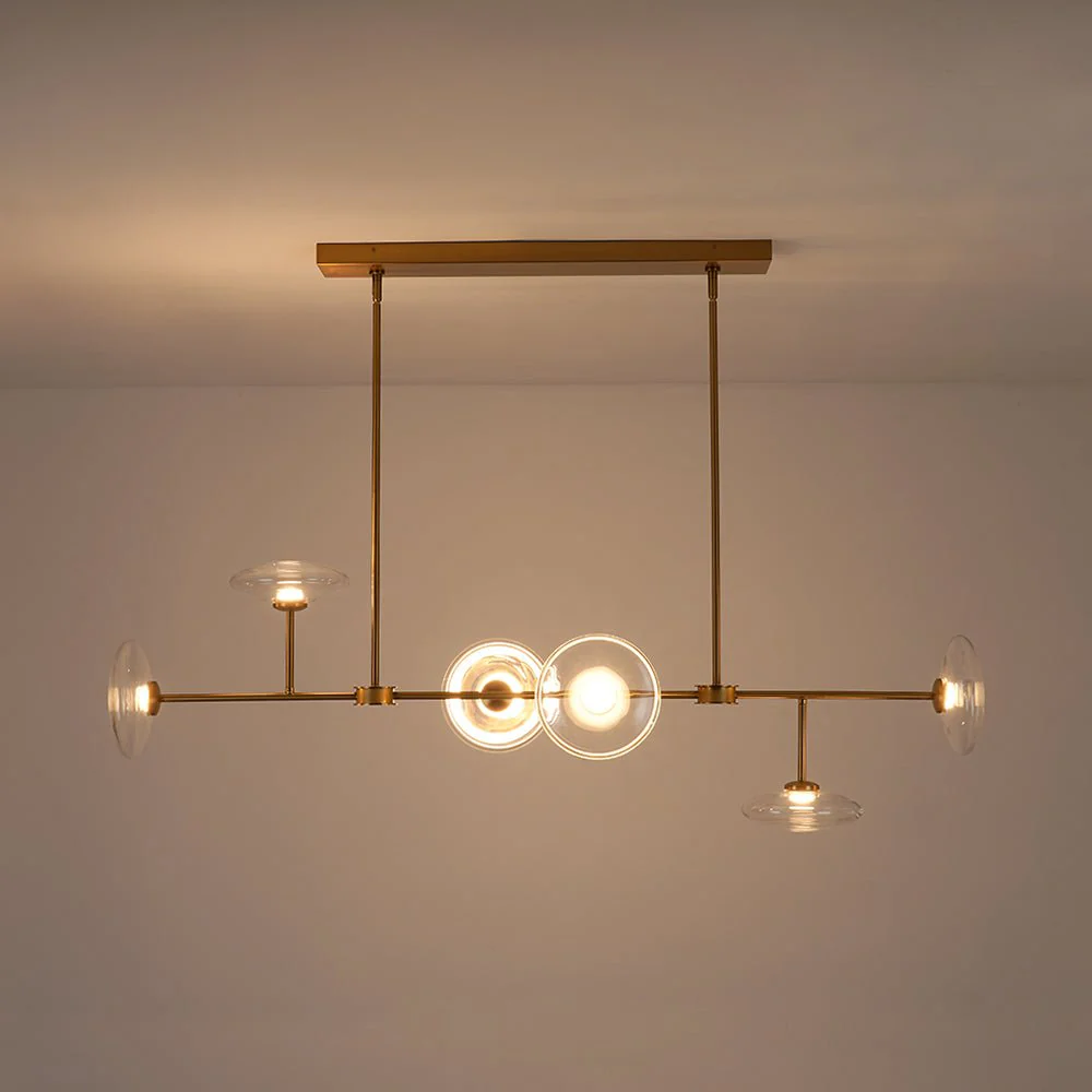 Modern 6-light Clear Glass Dimmable LED Linear Island Chandelier - Image 7