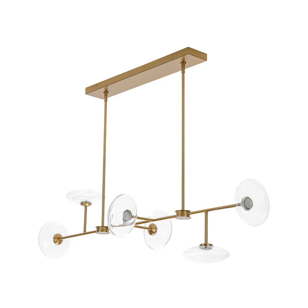 Modern 6-light Clear Glass Dimmable LED Linear Island Chandelier - Image 8