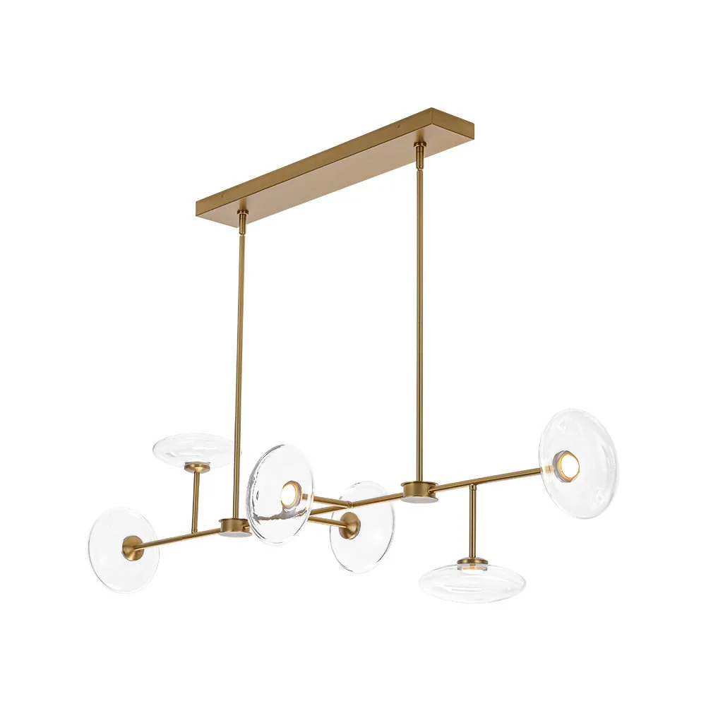 Modern 6-light Clear Glass Dimmable LED Linear Island Chandelier - Image 9