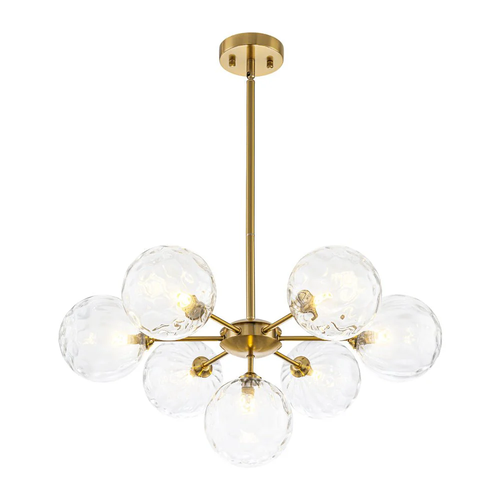 Modern 7-light Hammered Glass Globe Tier Sputnik Chandelier - Image 19