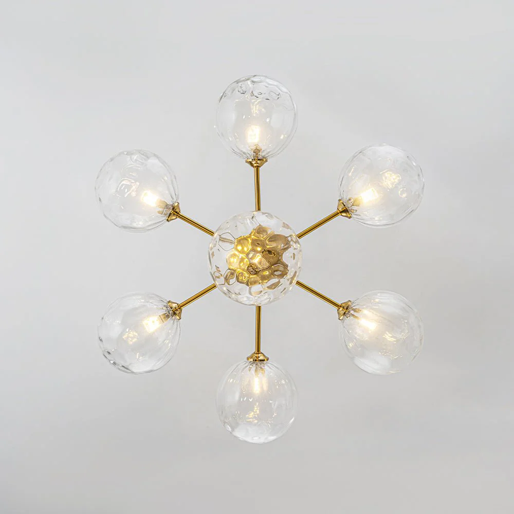 Modern 7-light Hammered Glass Globe Tier Sputnik Chandelier - Image 22