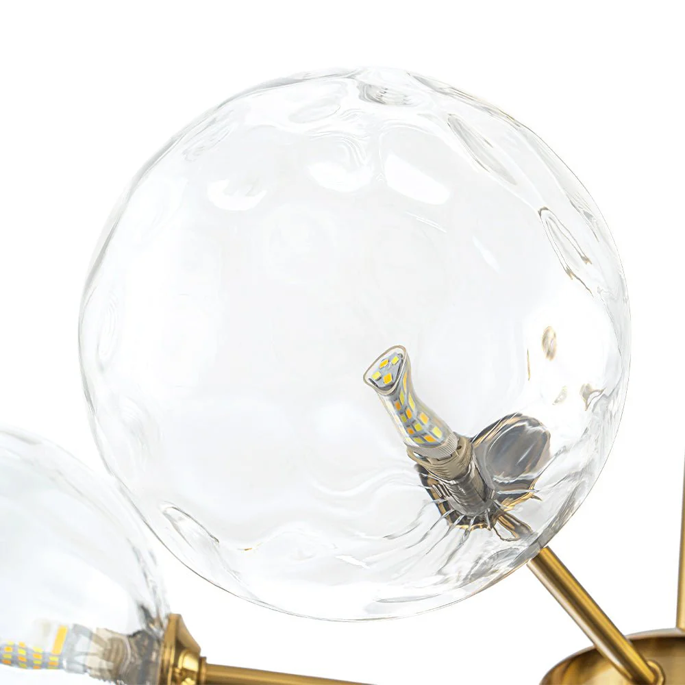 Modern 7-light Hammered Glass Globe Tier Sputnik Chandelier - Image 27