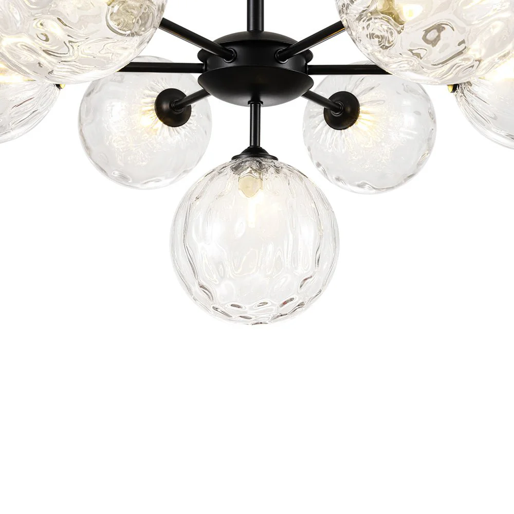 Modern 7-light Hammered Glass Globe Tier Sputnik Chandelier - Image 29