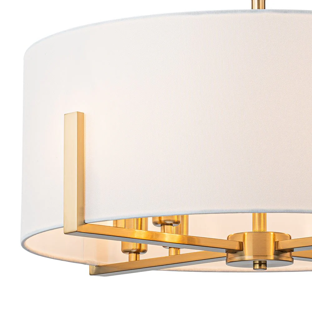 Modern 8-Light Wide Drum Fabric Cage Chandelier - Image 13