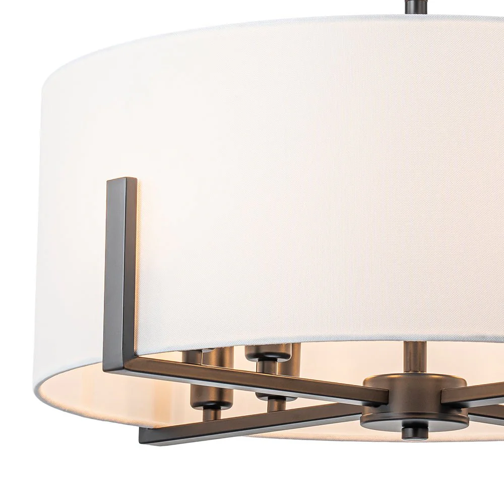 Modern 8-Light Wide Drum Fabric Cage Chandelier - Image 25