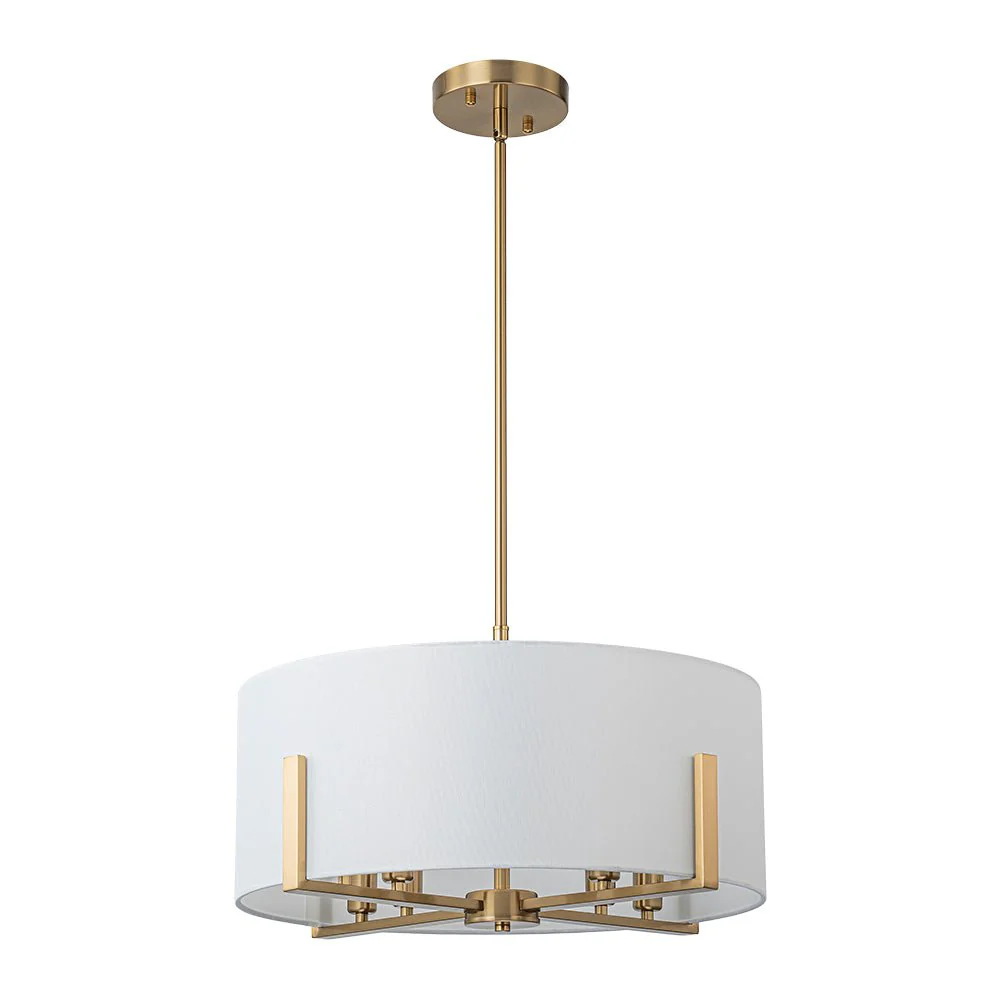 Modern 8-Light Wide Drum Fabric Cage Chandelier - Image 6