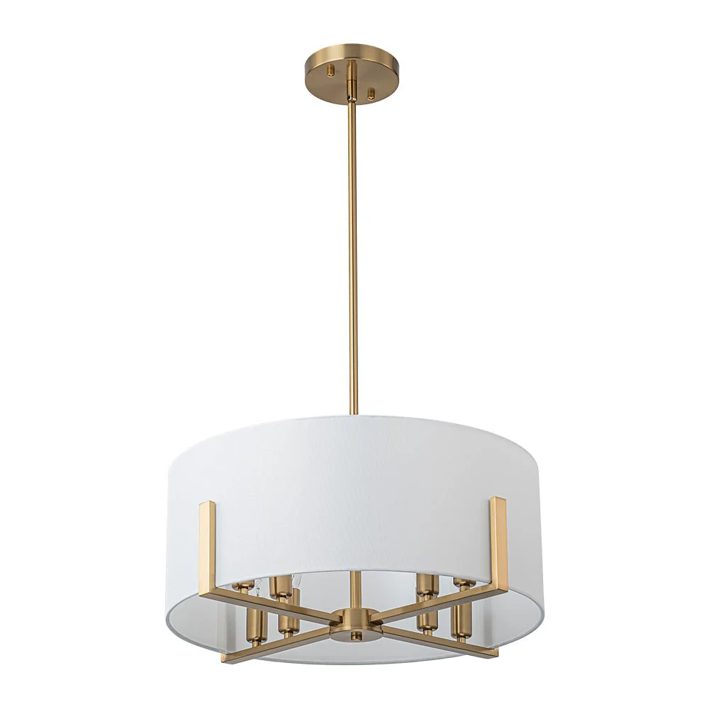 Modern 8-Light Wide Drum Fabric Cage Chandelier - Image 8