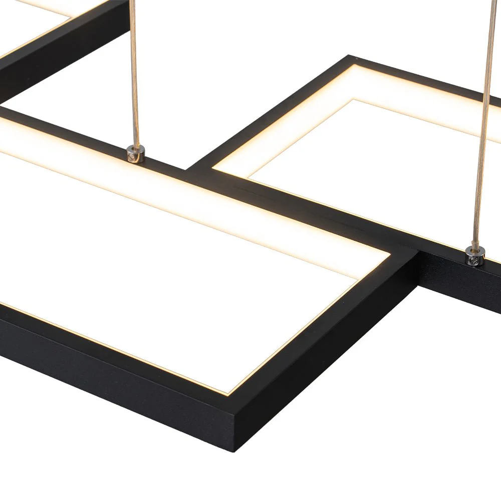 (OpenBox) Black 4-light Rectangular Dimmable LED Kitchen Island Pendant - Image 10