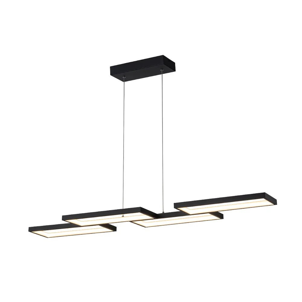 (OpenBox) Black 4-light Rectangular Dimmable LED Kitchen Island Pendant - Image 6