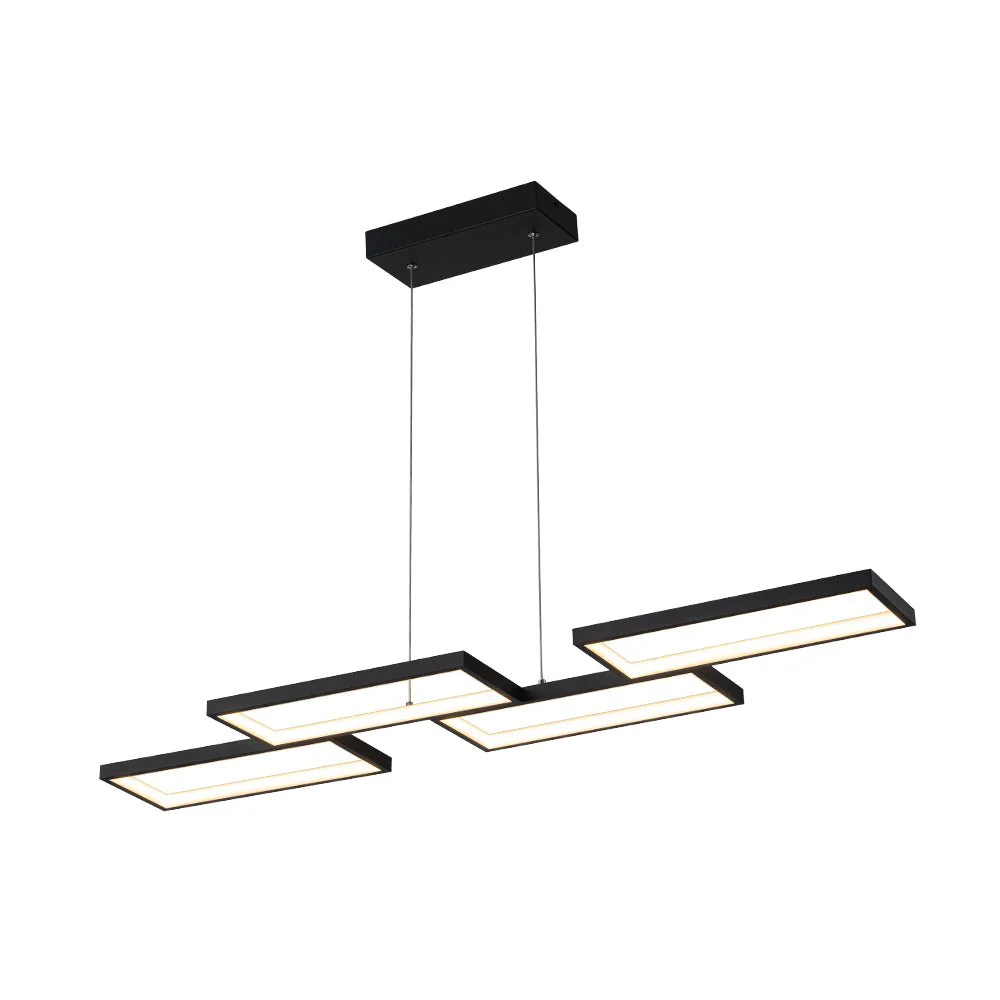 (OpenBox) Black 4-light Rectangular Dimmable LED Kitchen Island Pendant - Image 7