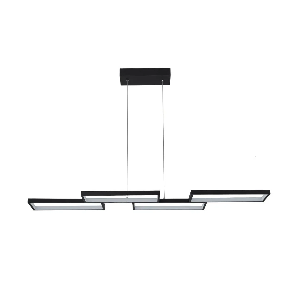 (OpenBox) Black 4-light Rectangular Dimmable LED Kitchen Island Pendant - Image 9