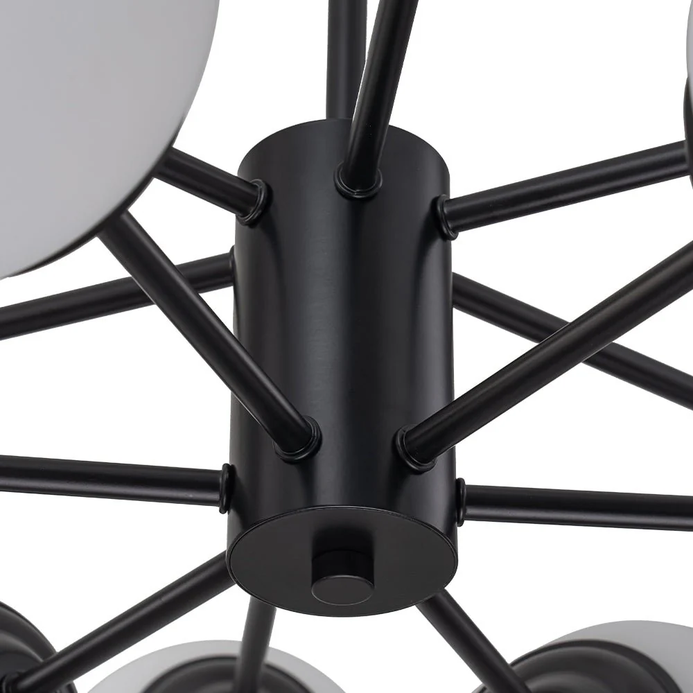 Modern Black Opal Glass Globe Sputnik Chandelier - Image 15