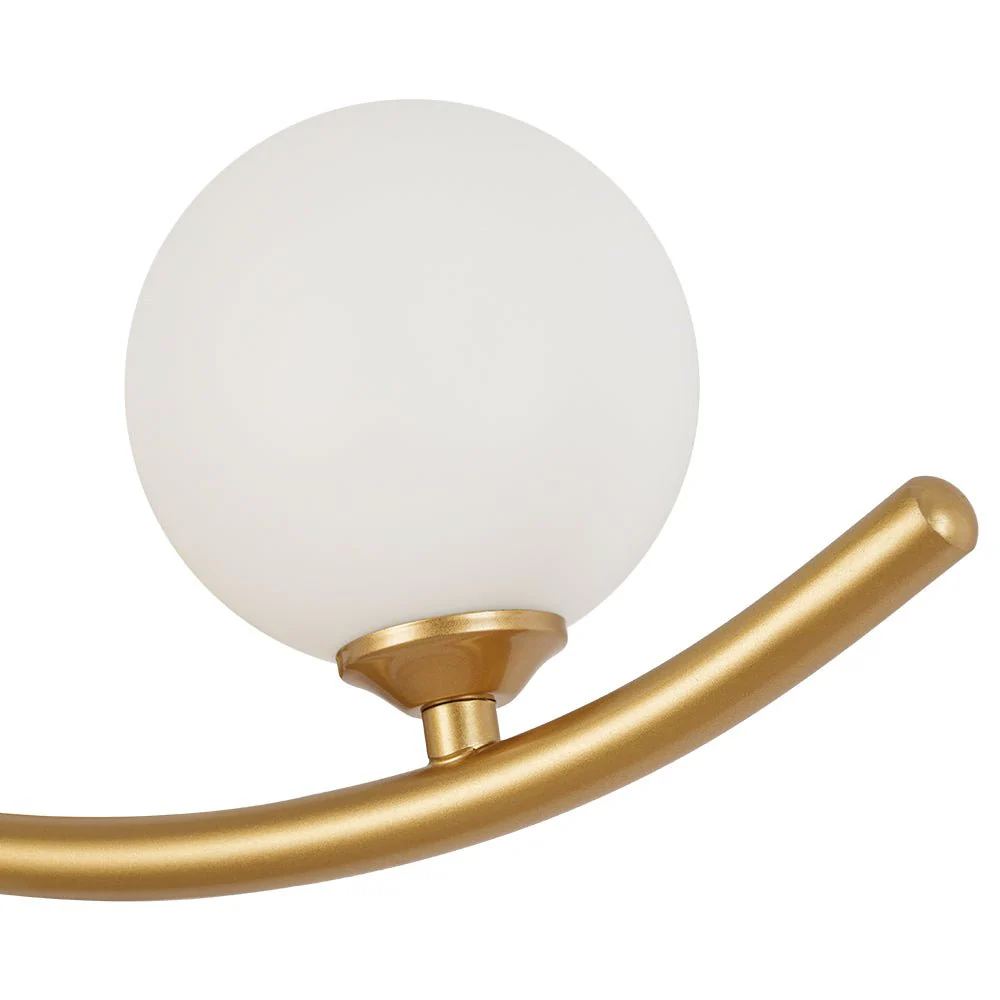 Brass 3-Light Frosted Glass Globe Semi Flush Wall Lamp - Image 14