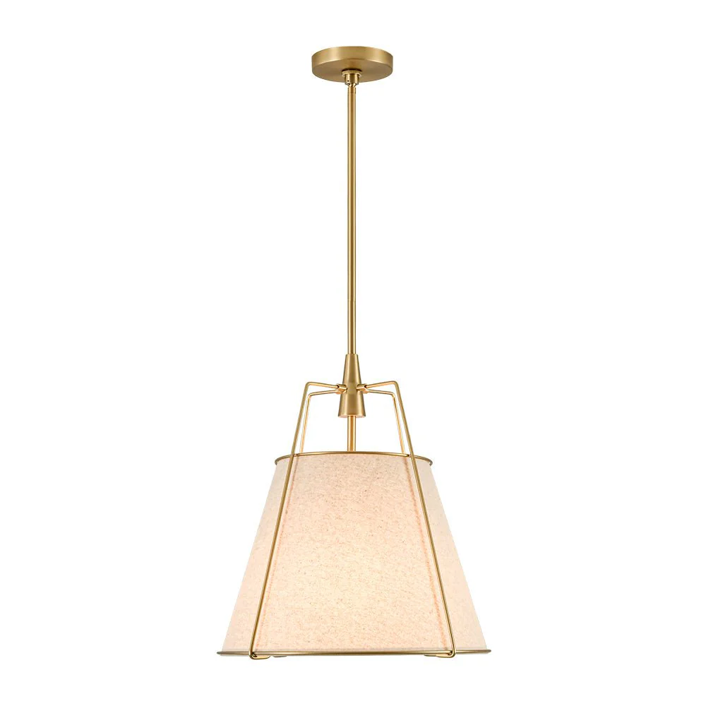 Modern Linen Conical Drum Cage Pendant Light - Image 12