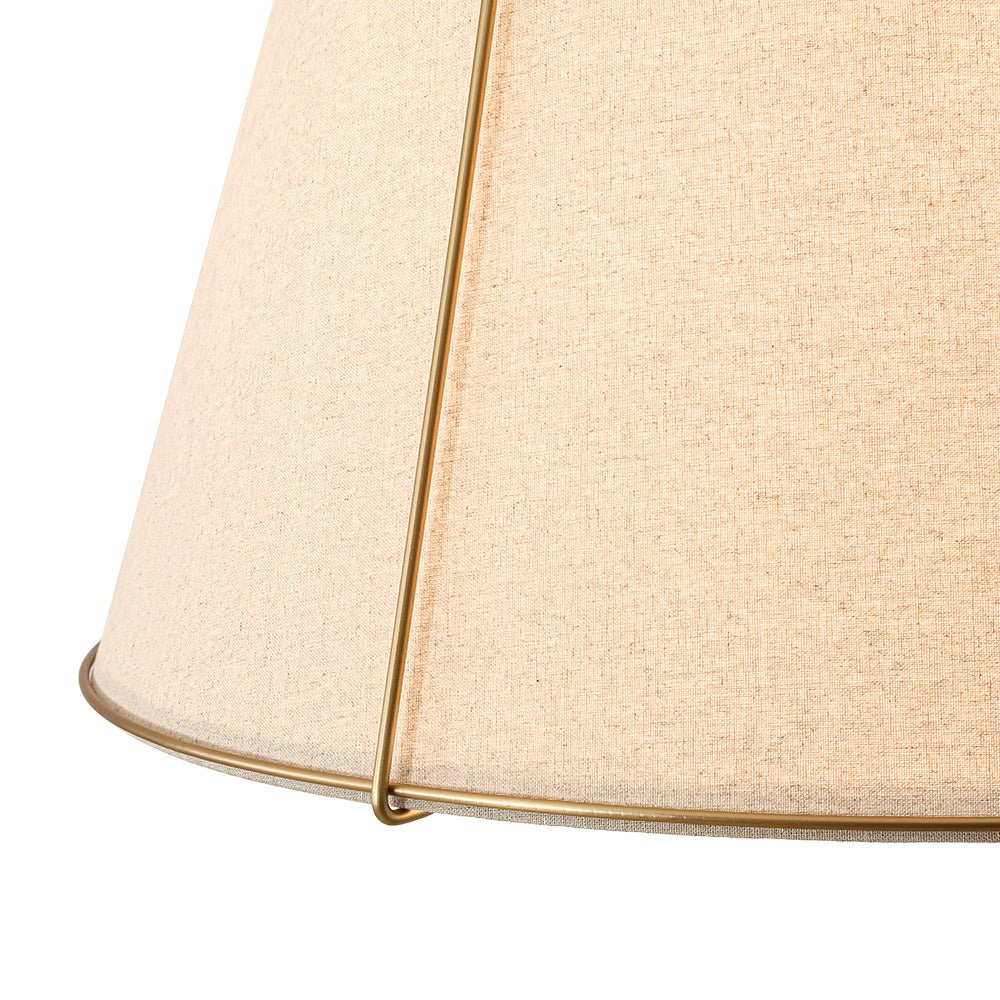 Modern Linen Conical Drum Cage Pendant Light - Image 20