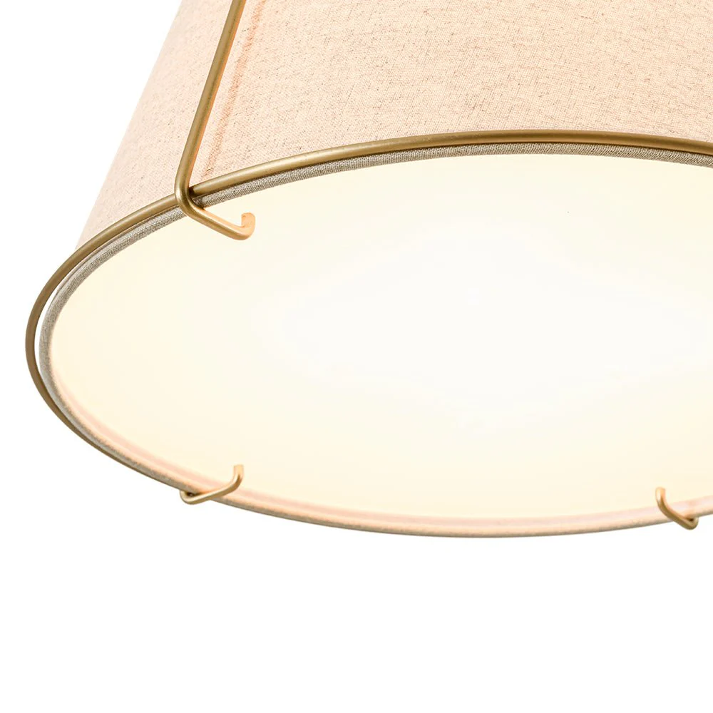 Modern Linen Conical Drum Cage Pendant Light - Image 21