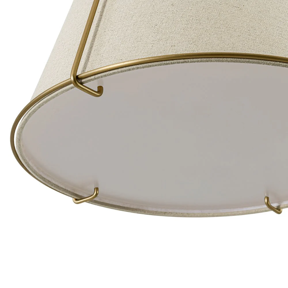 Modern Linen Conical Drum Cage Pendant Light - Image 22