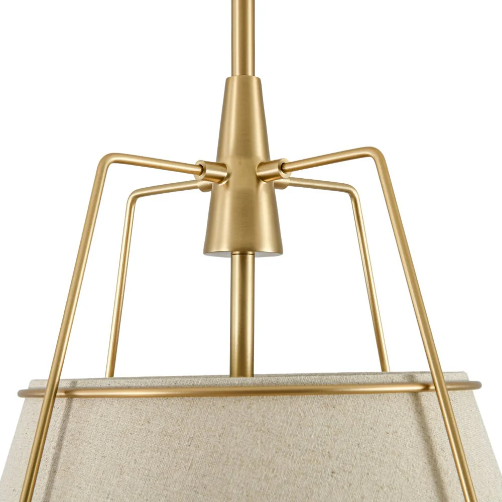 Modern Linen Conical Drum Cage Pendant Light - Image 24