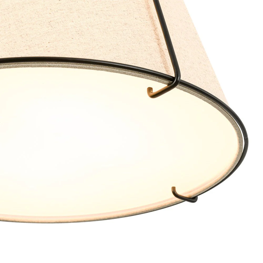 Modern Linen Conical Drum Cage Pendant Light - Image 36