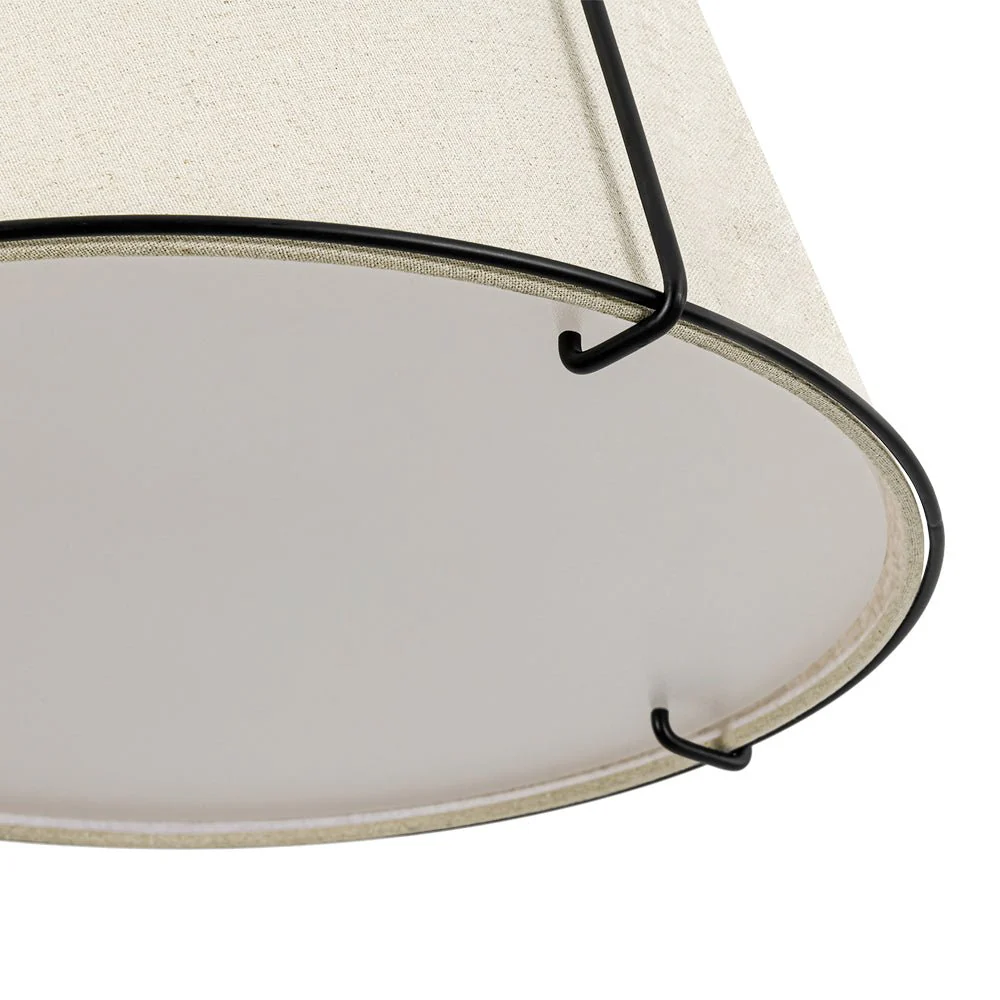 Modern Linen Conical Drum Cage Pendant Light - Image 37