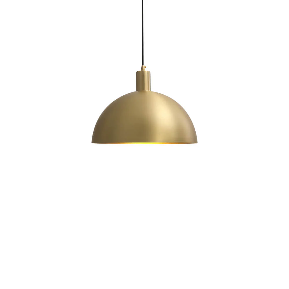 Modern Brass Single Dome Gold Pendant Light - Image 3