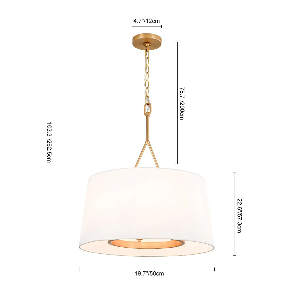 Modern Candle Style Fabric Wide Drum Cage Pendant Light - Image 11