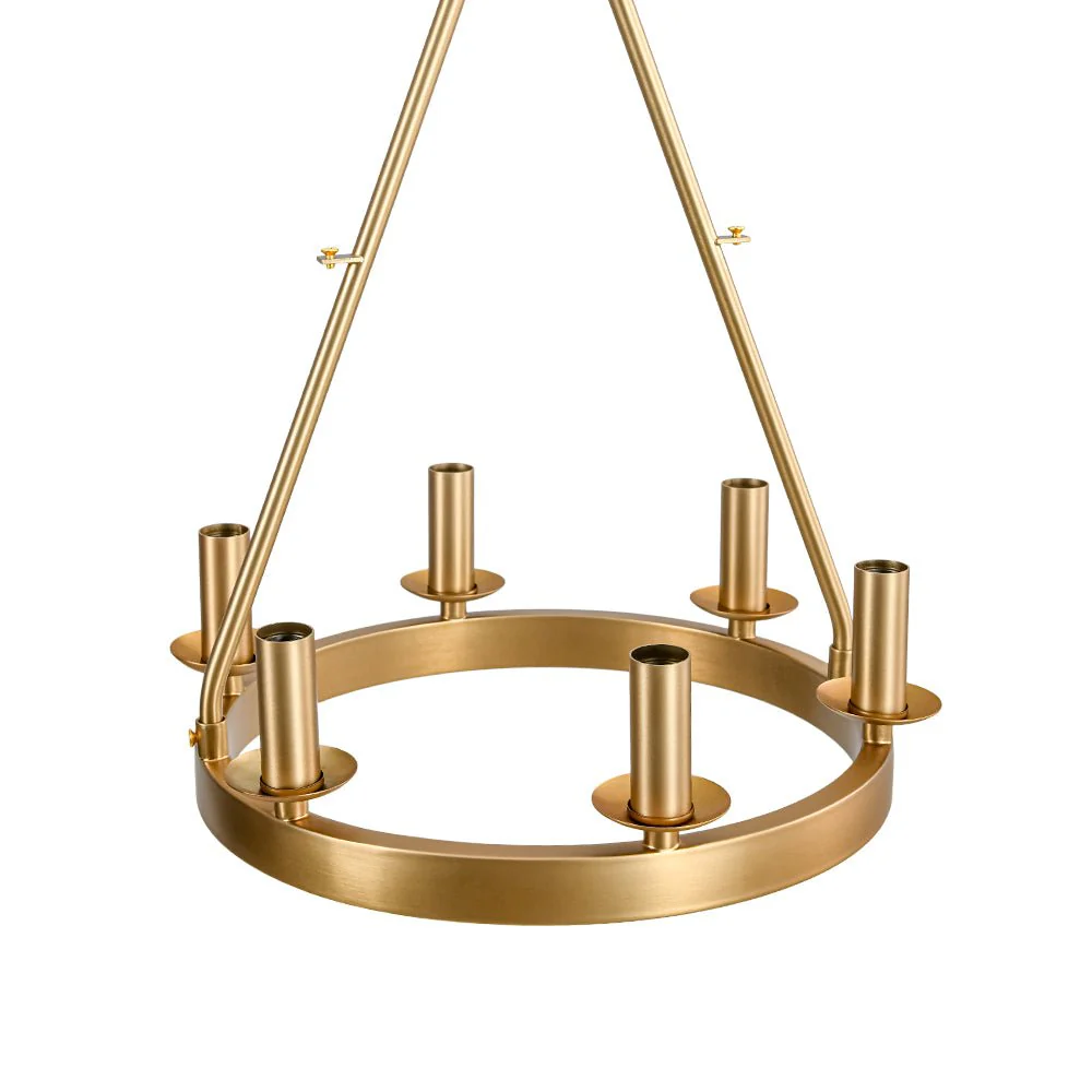 Modern Candle Style Fabric Wide Drum Cage Pendant Light - Image 14