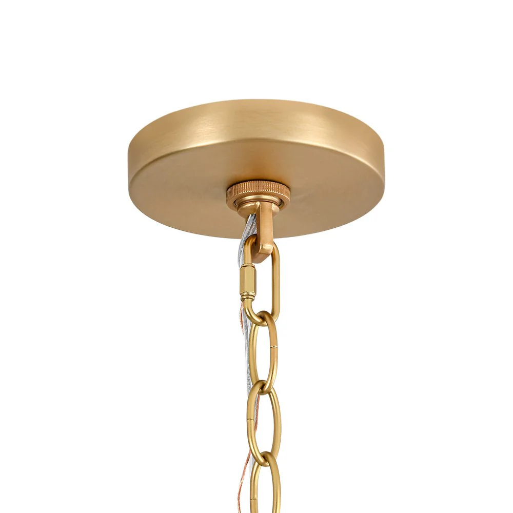 Modern Candle Style Fabric Wide Drum Cage Pendant Light - Image 16