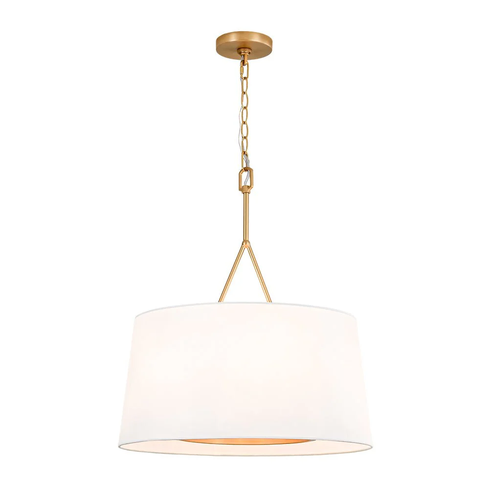 Modern Candle Style Fabric Wide Drum Cage Pendant Light - Image 3