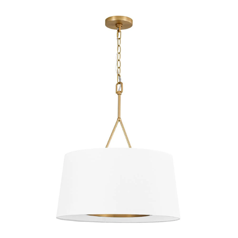 Modern Candle Style Fabric Wide Drum Cage Pendant Light - Image 4