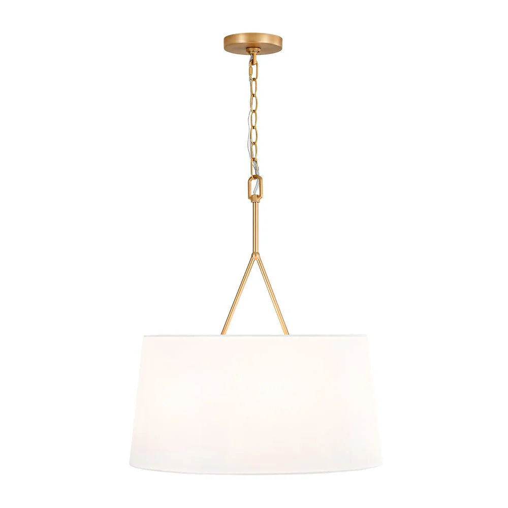 Modern Candle Style Fabric Wide Drum Cage Pendant Light - Image 5