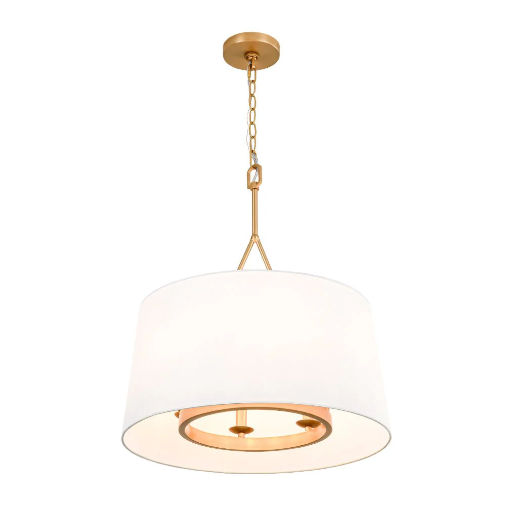 Modern Candle Style Fabric Wide Drum Cage Pendant Light - Image 6