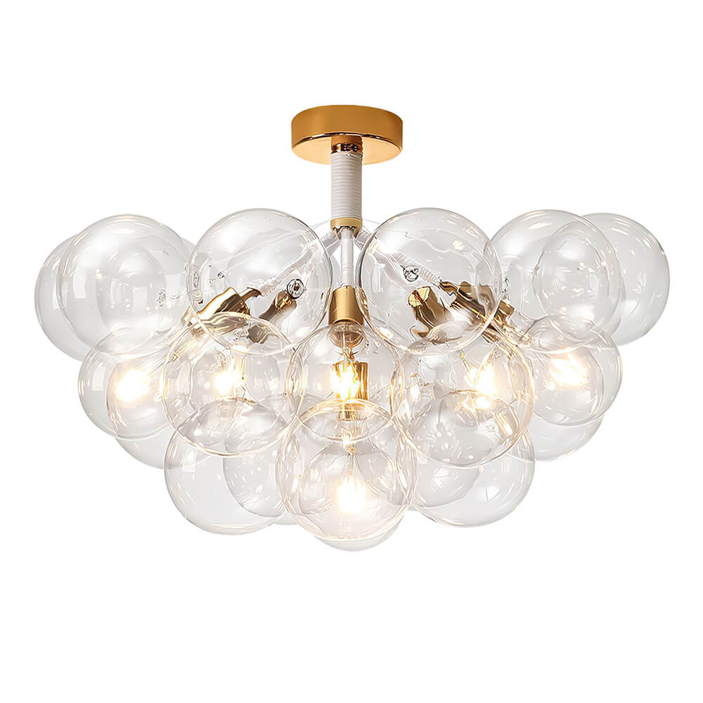 Modern Cluster Glass Bubble Chandelier / Semi Flush - Image 12