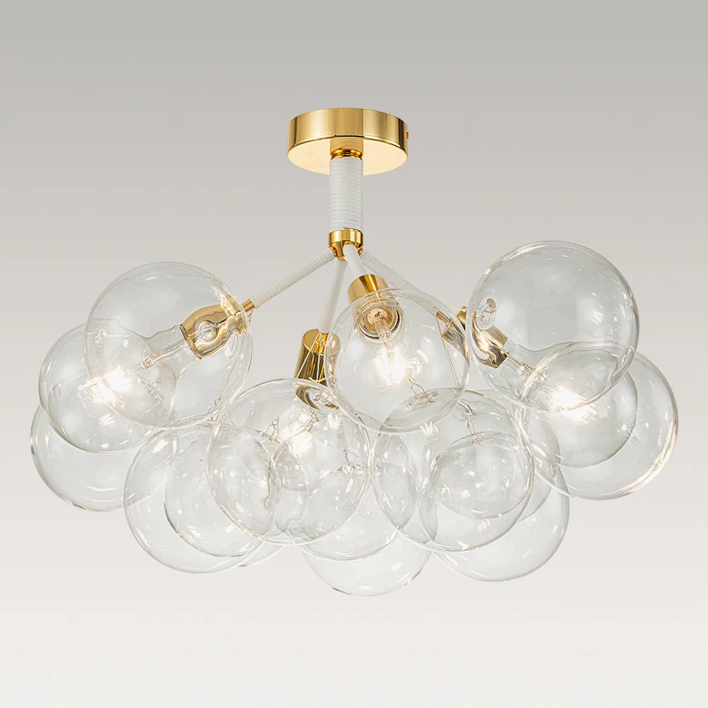 Modern Cluster Glass Bubble Chandelier / Semi Flush - Image 17