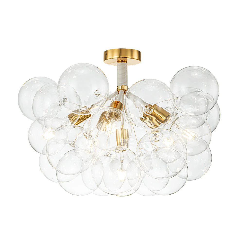 Modern Cluster Glass Bubble Chandelier / Semi Flush - Image 18