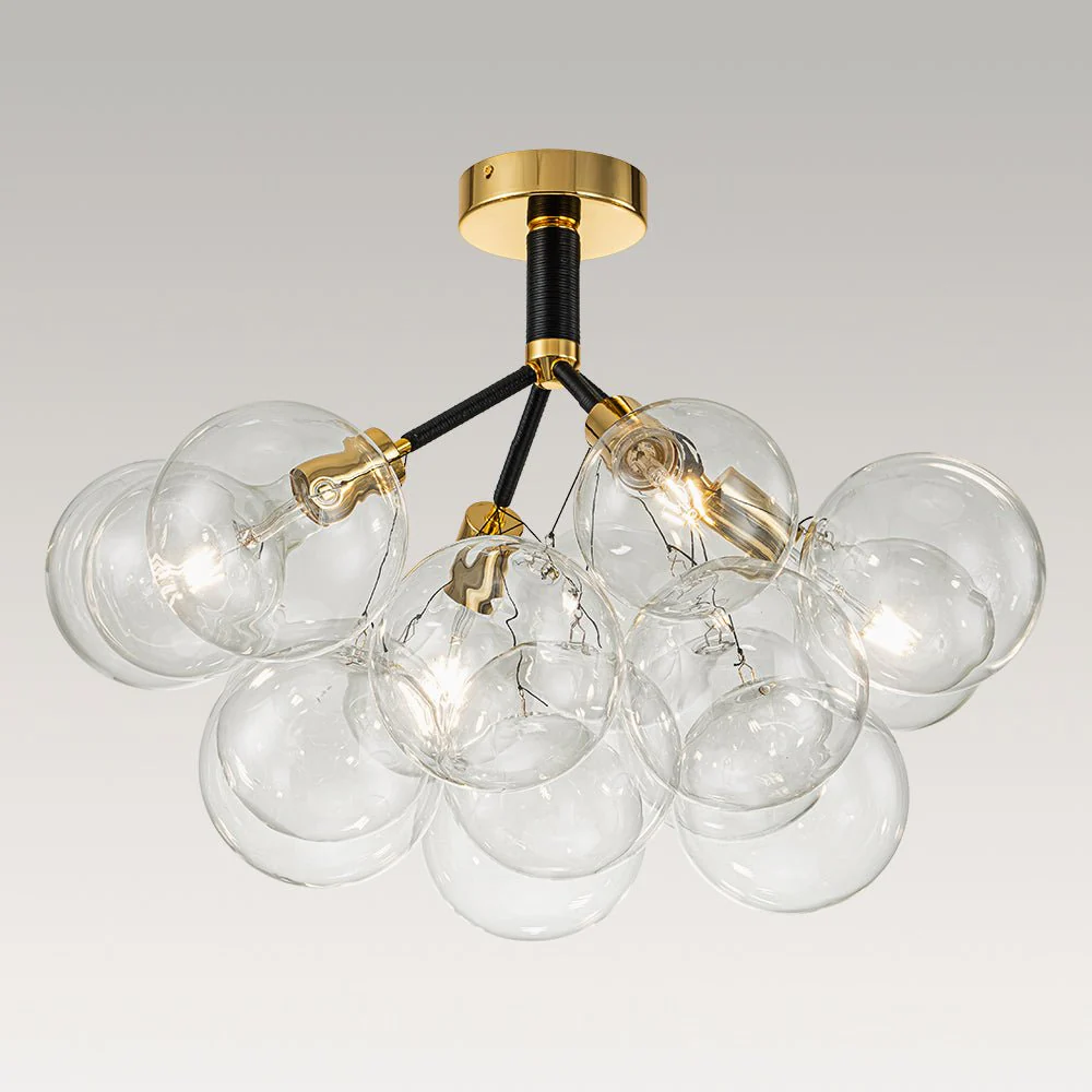 Modern Cluster Glass Bubble Chandelier / Semi Flush - Image 19