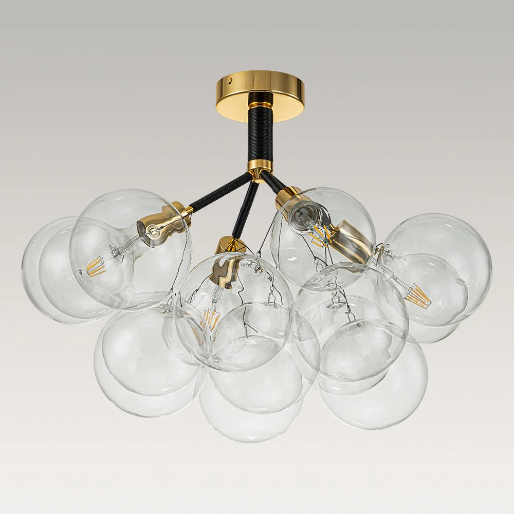 Modern Cluster Glass Bubble Chandelier / Semi Flush - Image 20