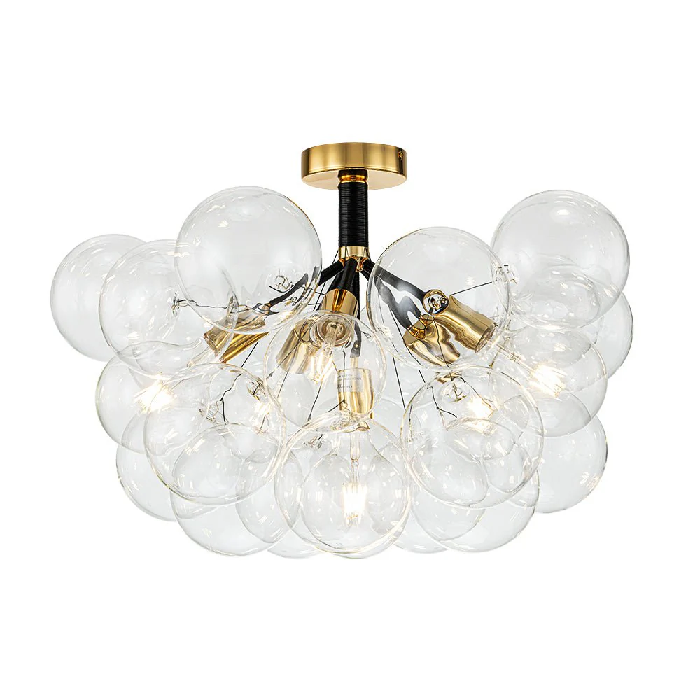 Modern Cluster Glass Bubble Chandelier / Semi Flush - Image 21