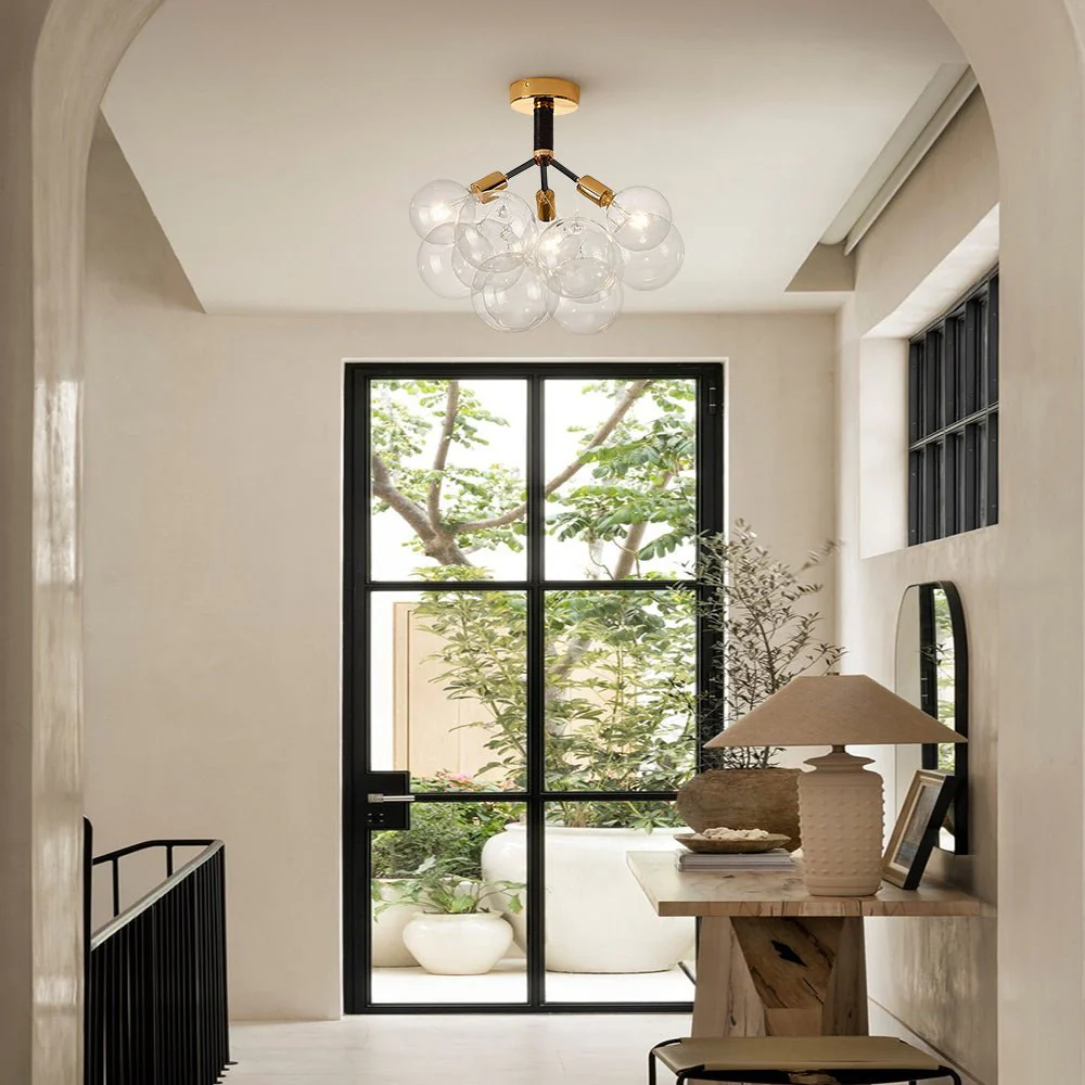 Modern Cluster Glass Bubble Chandelier / Semi Flush - Image 22