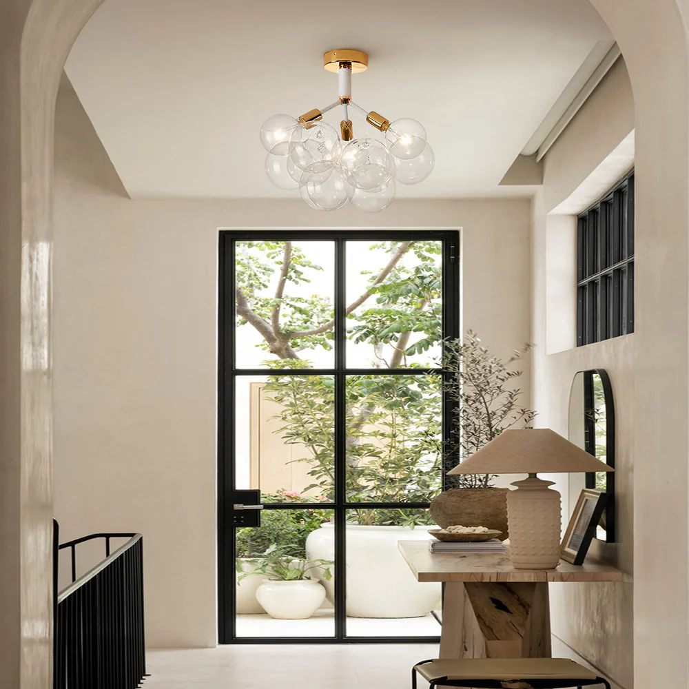 Modern Cluster Glass Bubble Chandelier / Semi Flush - Image 23