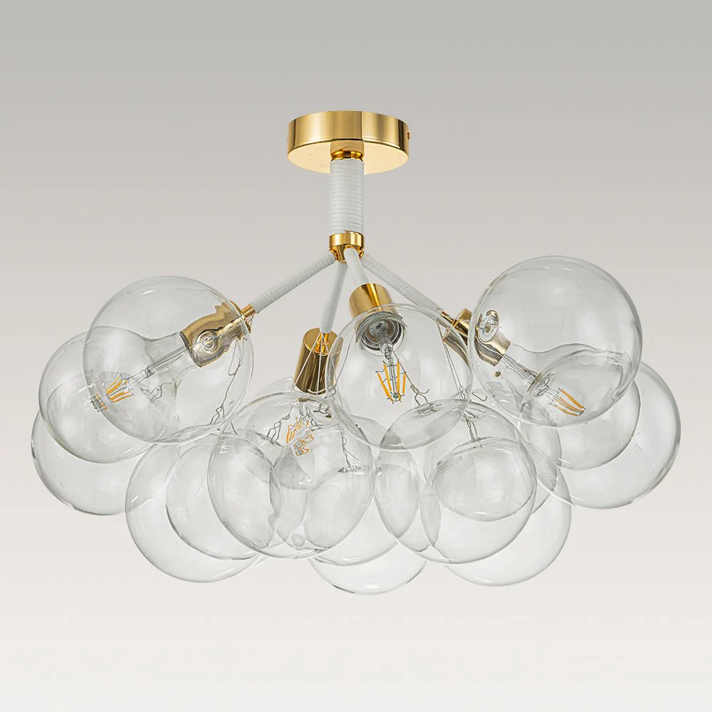 Modern Cluster Glass Bubble Chandelier / Semi Flush - Image 24