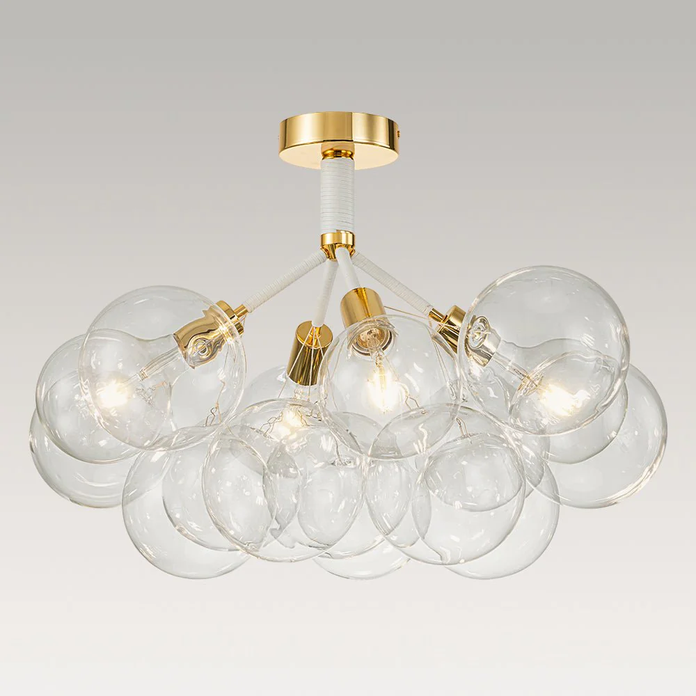 Modern Cluster Glass Bubble Chandelier / Semi Flush - Image 25