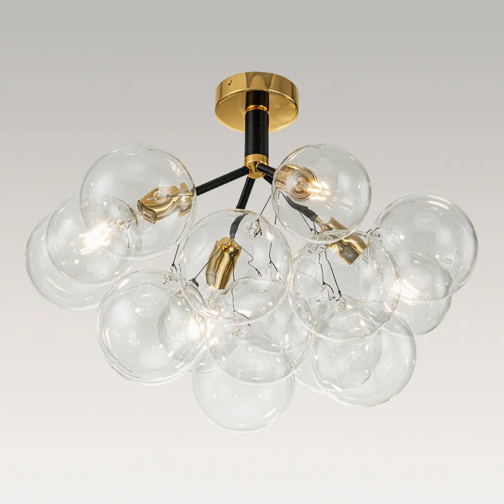 Modern Cluster Glass Bubble Chandelier / Semi Flush - Image 26