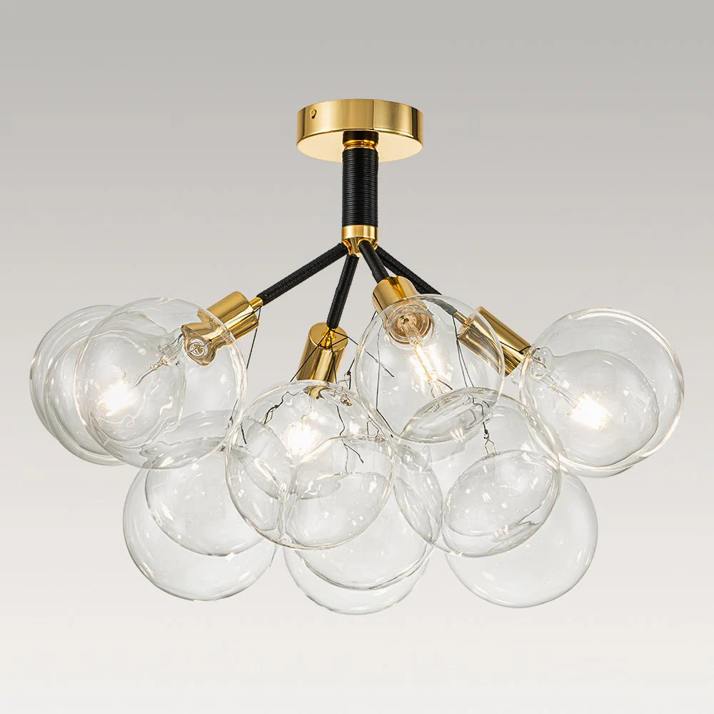 Modern Cluster Glass Bubble Chandelier / Semi Flush - Image 27