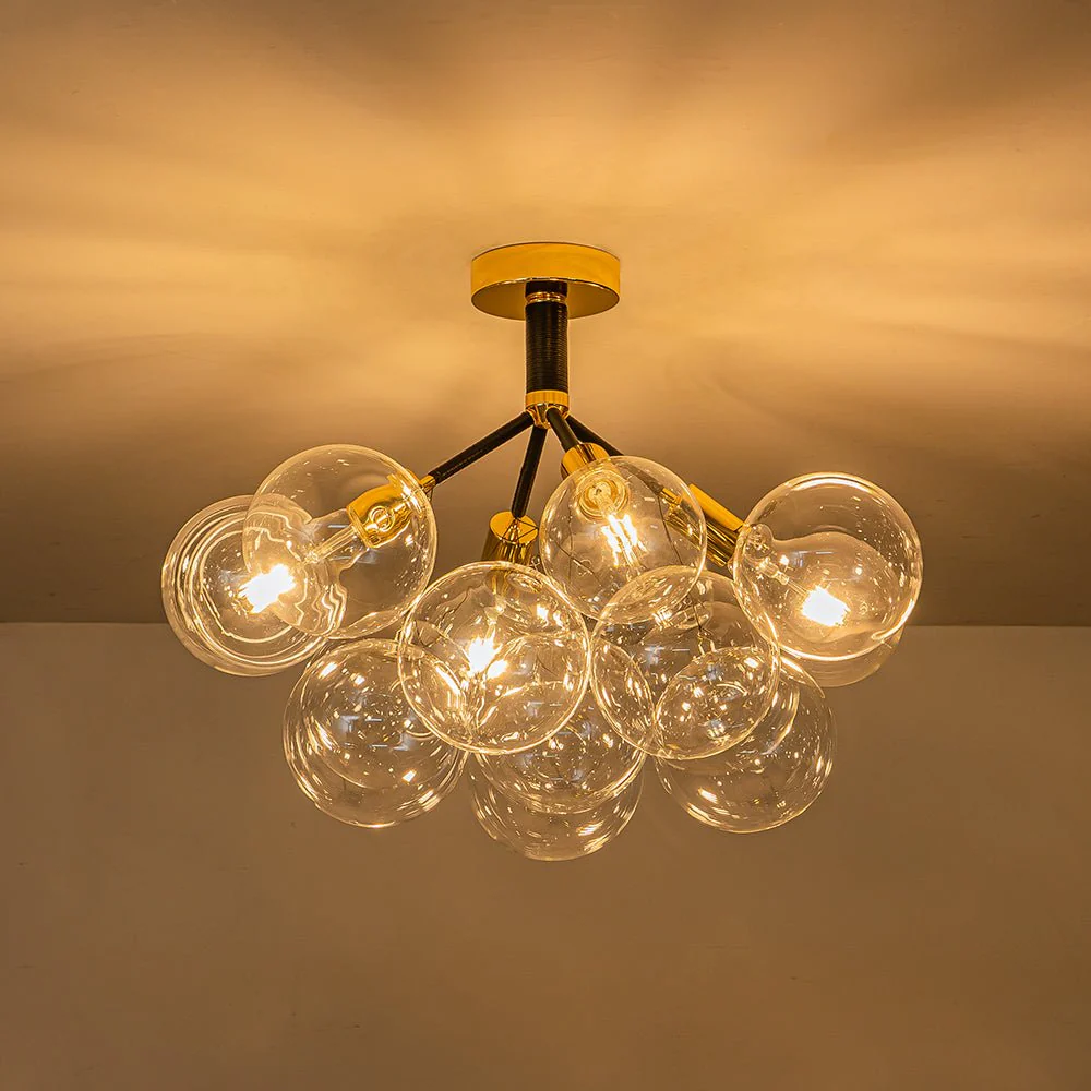 Modern Cluster Glass Bubble Chandelier / Semi Flush - Image 29