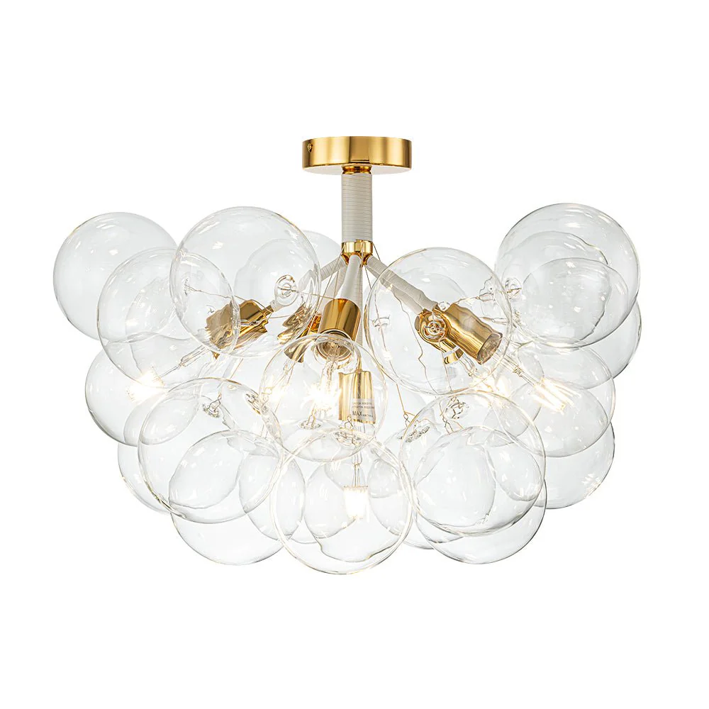 Modern Cluster Glass Bubble Chandelier / Semi Flush - Image 30