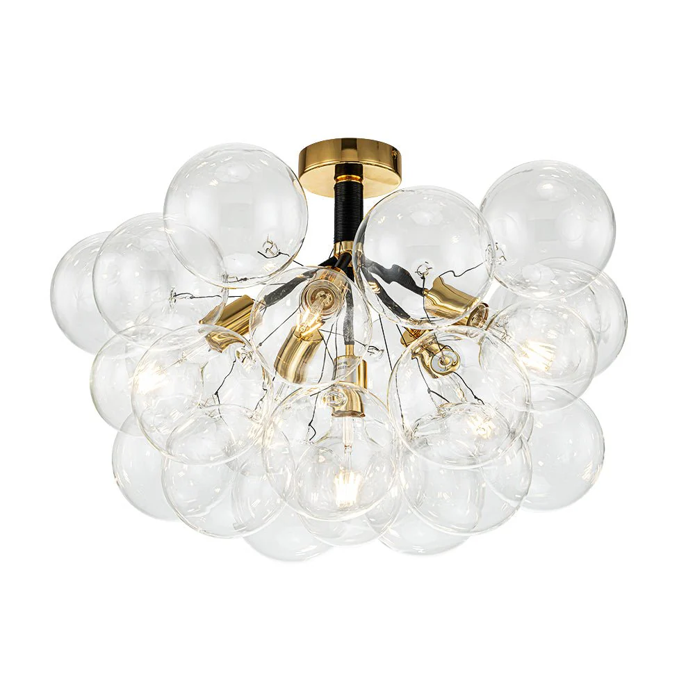 Modern Cluster Glass Bubble Chandelier / Semi Flush - Image 32