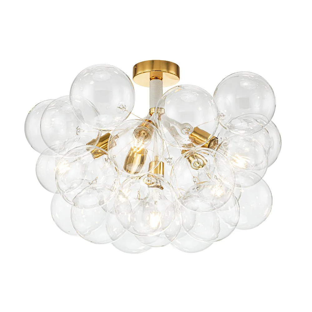 Modern Cluster Glass Bubble Chandelier / Semi Flush - Image 34