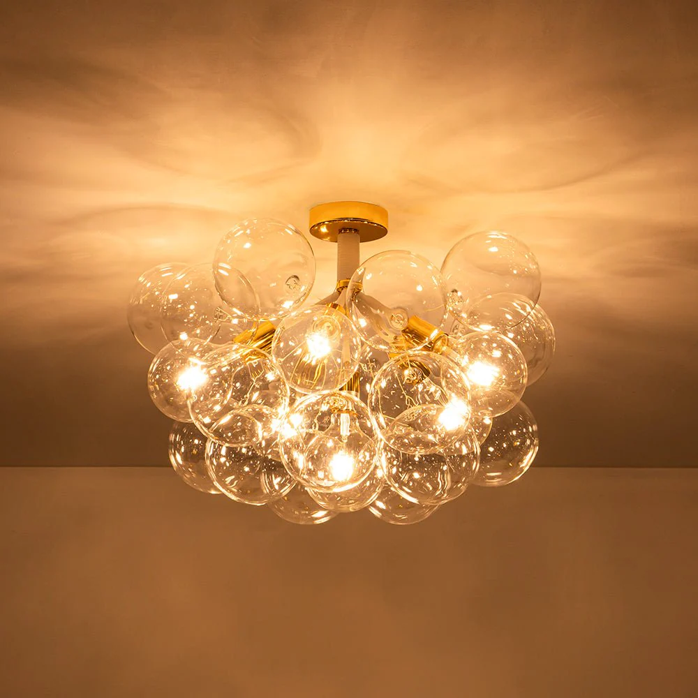 Modern Cluster Glass Bubble Chandelier / Semi Flush - Image 36