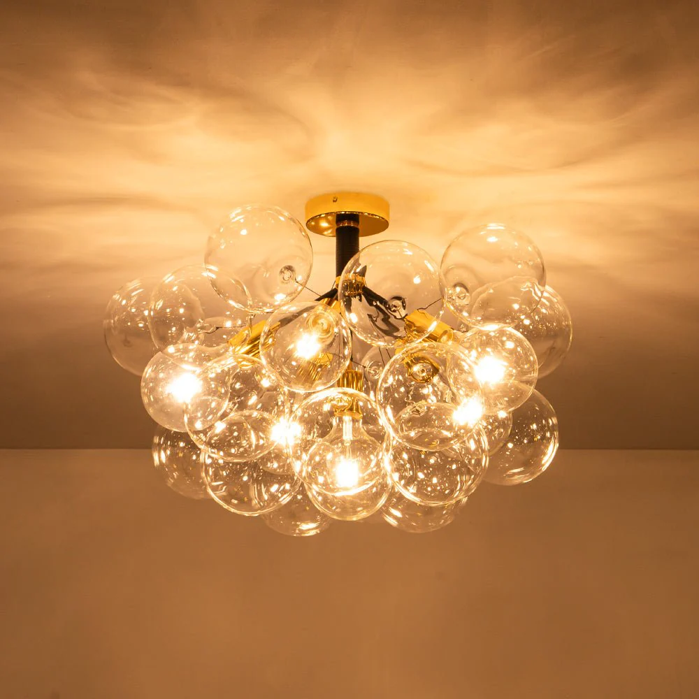 Modern Cluster Glass Bubble Chandelier / Semi Flush - Image 37